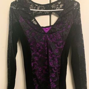 Purple/black lace dance costume